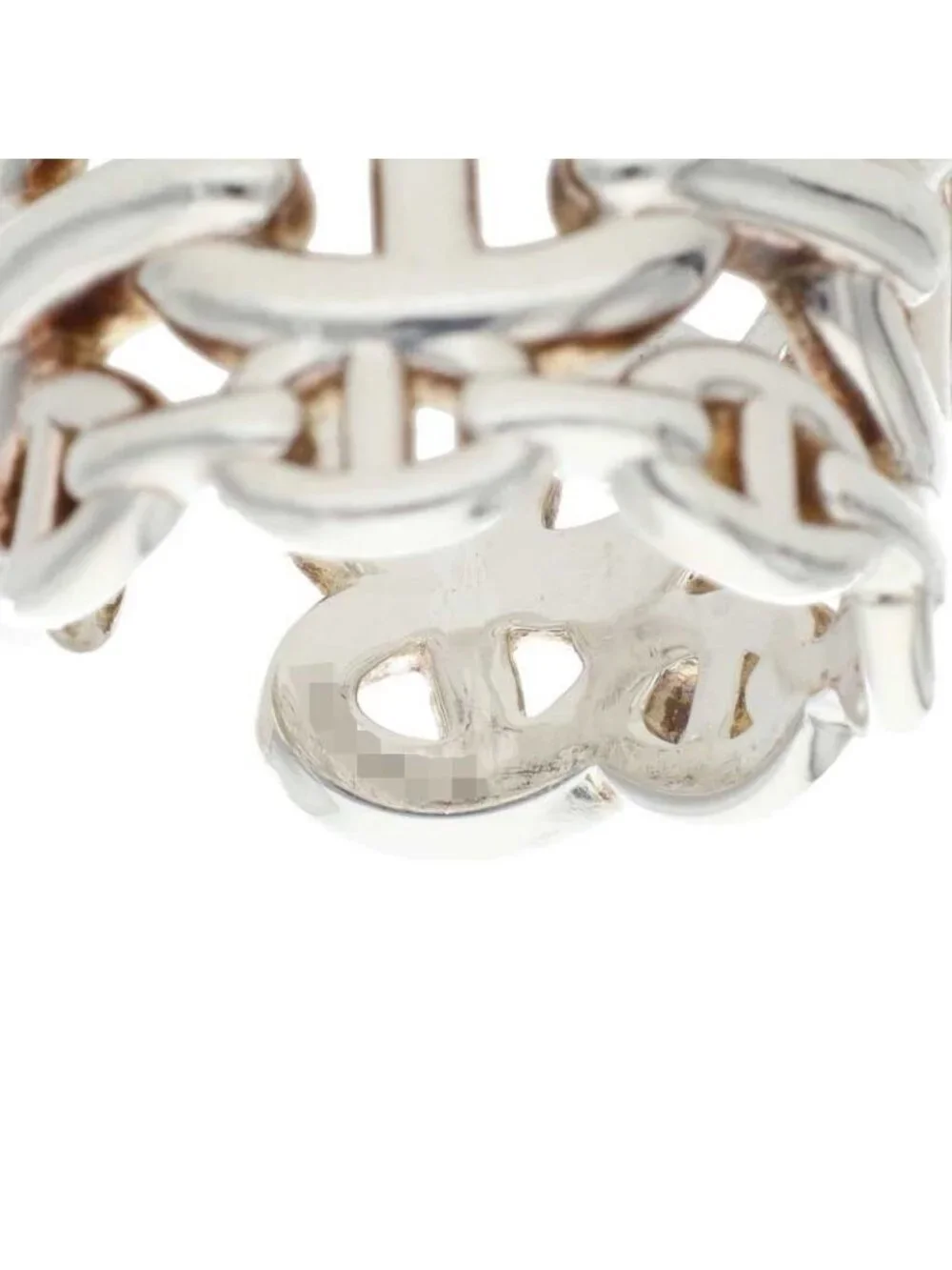 Hermes Chaine D'ancre Enchainee GM Silver Ring